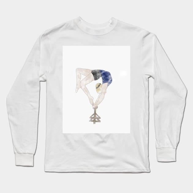 An Acrobat on Acro Blocks Long Sleeve T-Shirt by artsyreader